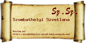 Szombathelyi Szvetlana névjegykártya